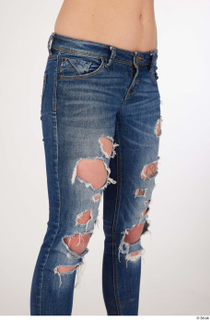 Olivia Sparkle blue jeans with holes casual dressed thigh 0008.jpg